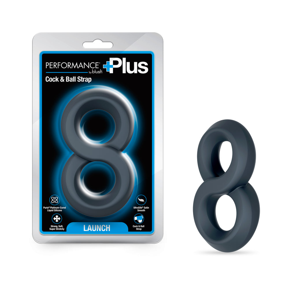 Performance Plus Double Strap Cock Ring - Launch Black
